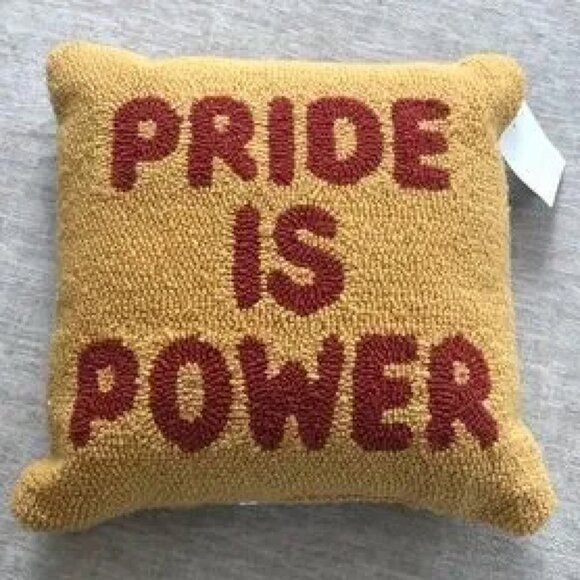 NWT Pride is Power LGBTQIA+ Mustard and Red Accent Pillow - Picture 4 of 4